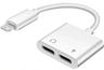 9eight5 Double Lightning Y Cable Adapter JH006 - White - Brand New