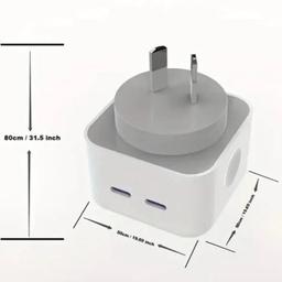 9eight5 Double Type C Power Adapter Wall Plug (NZ / AUS) - White