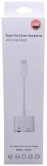 9eight5 Type-C To 3.5mm Headphone Adapter JH031 - White - Brand New