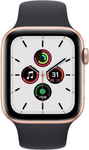Apple Watch SE 1st Gen (2020) (Cellular + GPS) - 32GB - 40mm - Gold Aluminum Case with Black Rubber Sport Band