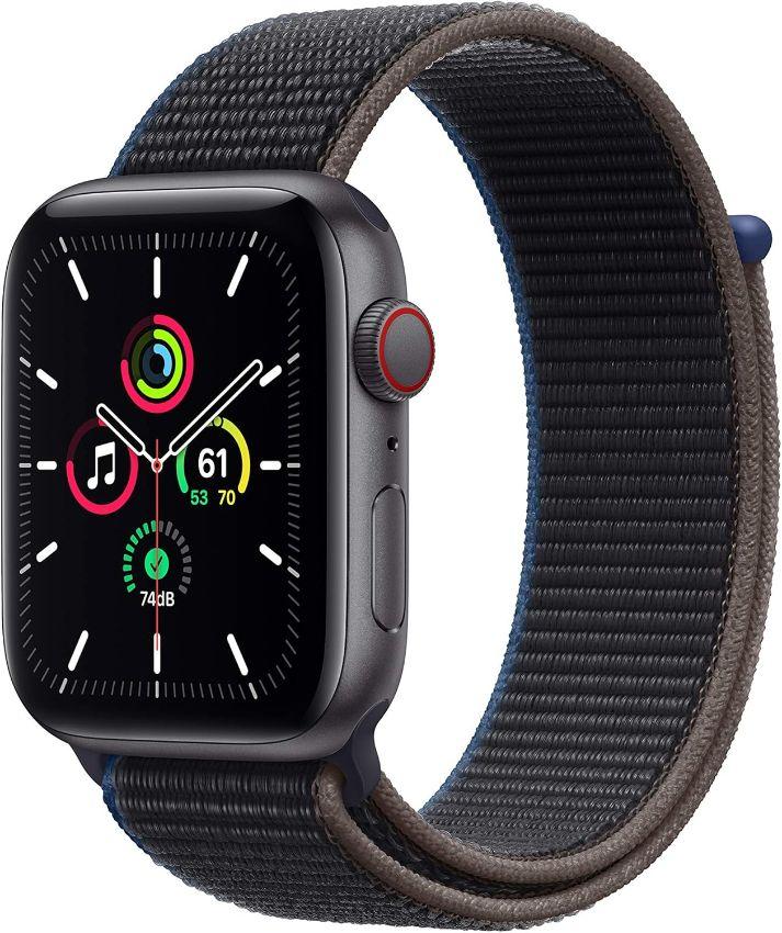 Apple  Watch SE 1st Gen (2020) - 32GB - GPS - 44mm - Space Grey - Aluminum - Charcoal - Sport Loop Band - Rubber - Excellent