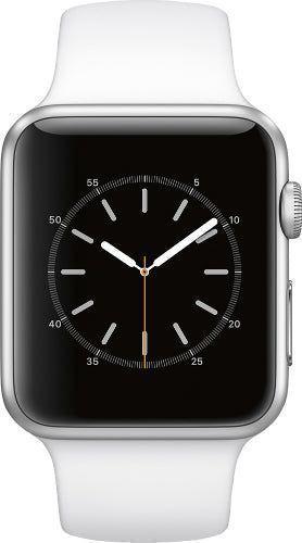 Apple  Watch Series One - 8GB - 42mm - Silver - Aluminum - White - Sport Band - Rubber - Excellent