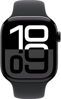 Apple Watch Series 10 (GPS) - 64GB - 46mm - Jet Black Aluminum Case with Black Rubber Sport Band - One Size