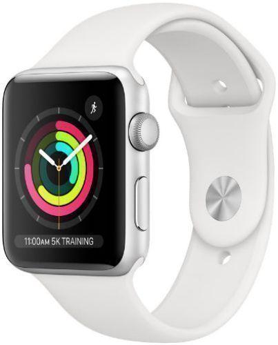 Apple Watch Series 3 (GPS) - 16GB - 38mm - Silver Aluminum Case with White Rubber Sport Band