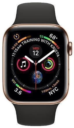 Apple Watch Series 4 (Cellular + GPS) - 16GB - 40mm - Gold Aluminum Case with Black Rubber Sport Band