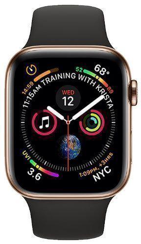 Apple Watch Series 4 (Cellular + GPS) - 16GB - 40mm - Gold Aluminum Case with Black Rubber Sport Band