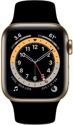 Apple Watch Series 6 (GPS) - 32GB - 40mm - Gold Aluminum Case with Black Rubber Sport Band