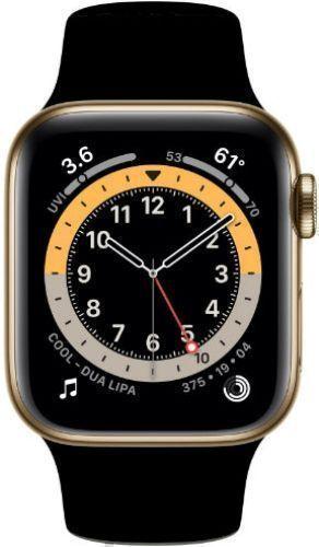 Apple Watch Series 6 (GPS) - 32GB - 40mm - Gold Aluminum Case with Black Rubber Sport Band