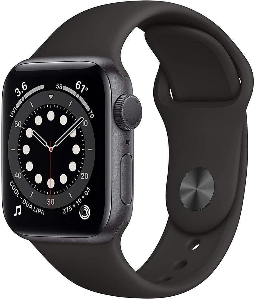 Apple  Watch Series 6 - 32GB - Space Grey-Titanium-Sport Band-Black - GPS - 40mm - Red - Aluminum - Red - Sport Band - Rubber - Good