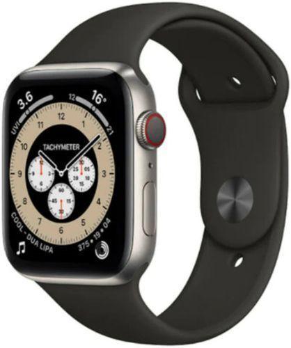 Apple  Watch Series 6 - 32GB - GPS - 44mm - Titanium - Titanium - Black - Sport Band - Rubber - Acceptable