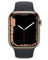 Apple Watch Series 7 (Cellular + GPS) - 32GB - 41mm - Gold Stainless Steel Case with Midnight Rubber Sport Band
