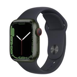 Apple Watch Series 7 (GPS) - 32GB - 45mm - Green Aluminum Case with Midnight Textile Sport Band