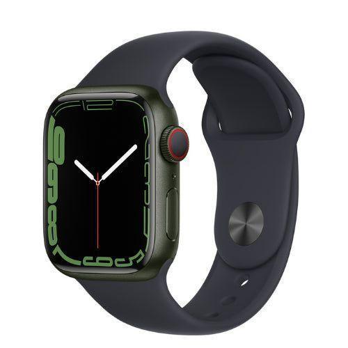 Apple Watch Series 7 (GPS) - 32GB - 45mm - Green Aluminum Case with Midnight Textile Sport Band