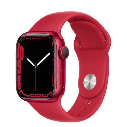 Apple Watch Series 7 (GPS) - 32GB - 45mm - Red Aluminum Case with Red Rubber Sport Band