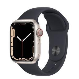 Apple Watch Series 7 (GPS) - 32GB - 45mm - Starlight Aluminum Case with Midnight Rubber Sport Band