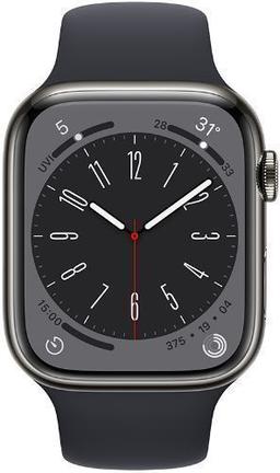 Apple Watch Series 8 (Cellular + GPS) - 32GB - 45mm - Graphite Stainless Steel Case with Midnight Rubber Sport Band