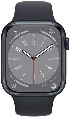 Apple  Watch Series 8 - 32GB - Midnight-Aluminum-Sport Band-Midnight - GPS - 41mm - Midnight - Aluminum - Midnight - Sport Band - Rubber - Good
