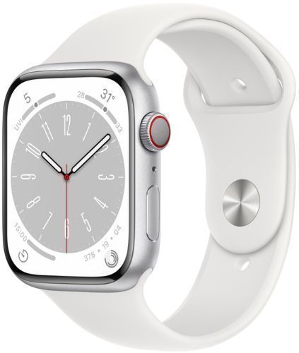 Apple Watch Series 8 (GPS) - 32GB - 41mm - Silver Aluminum Case with White Rubber Sport Band
