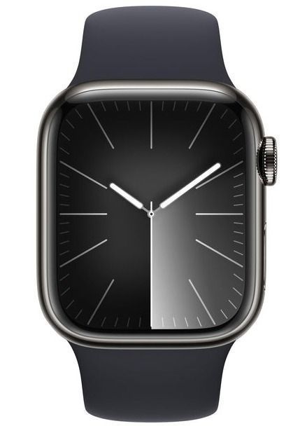 Apple Watch Series 9 (GPS) - 64GB - 41mm - Graphite Aluminum Case with Midnight Rubber Sport Band - One Size