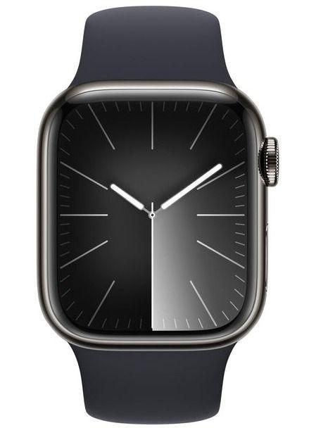Apple  Watch Series 9 - 64GB - GPS - 41mm - Graphite - Aluminum - Midnight - Sport Band - Small/Medium Size - Rubber - Premium