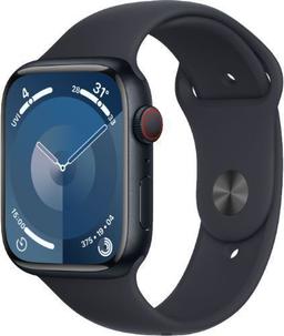 Apple Watch Series 9 (GPS) - 64GB - 45mm - Midnight Aluminum Case with Midnight Rubber Sport Band - Small/Medium Size