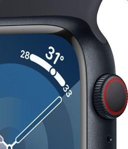 Apple Watch Series 9 (GPS) - 64GB - 45mm - Midnight Aluminum Case with Midnight Rubber Sport Band - Small/Medium Size