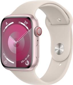 Apple Watch Series 9 (GPS) - 64GB - 41mm - Pink Aluminum Case with Starlight Rubber Sport Band - Small/Medium Size