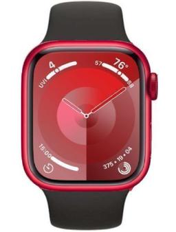 Apple Watch Series 9 (GPS) - 64GB - 45mm - Red Aluminum Case with Black Rubber Sport Band - One Size
