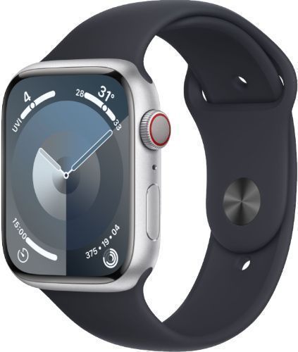 Apple Watch Series 9 (GPS) - 64GB - 45mm - Silver Aluminum Case with Midnight Rubber Sport Band - One Size