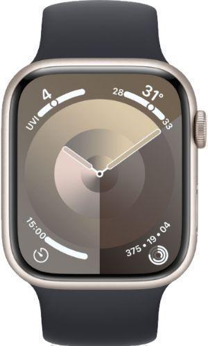 Apple  Watch Series 9 - 64GB - Cellular + GPS - 45mm - Starlight - Aluminum - Midnight - Solo Loop Band - Small/Medium Size - Rubber - Premium