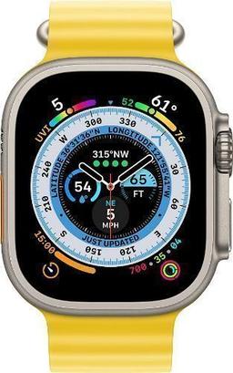 Apple Watch Ultra (Cellular + GPS) - 32GB - 49mm - Titanium Titanium Case with Yellow Rubber Ocean Band - Medium Size