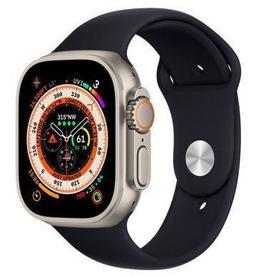 Apple Watch Ultra (Cellular + GPS) - 32GB - 49mm - Titanium Titanium Case with Black Rubber Silicone Band - Large Size
