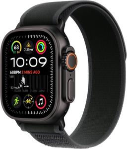Apple Watch Ultra 2 (Cellular + GPS) - 64GB - 49mm - Black Titanium Case with Black Textile Trail Loop Band - M/L Size