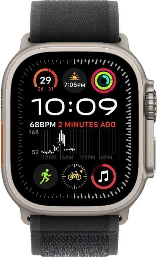 Apple Watch Ultra 2 (Cellular + GPS) - 64GB - 49mm - Titanium Titanium Case with Black Textile Alpine Loop Band - One Size