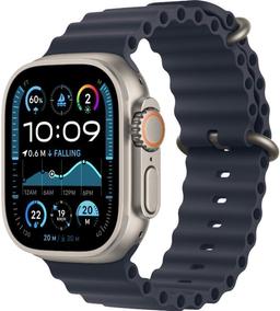 Apple Watch Ultra 2 (Cellular + GPS) - 64GB - 49mm - Titanium Titanium Case with Navy Rubber Ocean Band - One Size