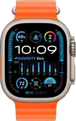 Apple  Watch Ultra 2 - 64GB - Cellular + GPS - 49mm - Titanium - Titanium - Orange - Ocean Band - Large Size - Textile - Premium