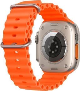 Apple Watch Ultra 2 (Cellular + GPS) - 64GB - 49mm - Titanium Titanium Case with Orange Textile Ocean Band - One Size