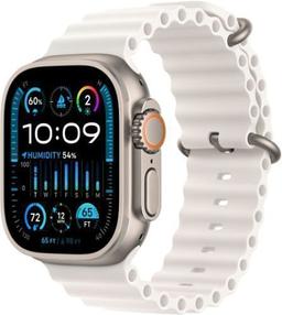 Apple Watch Ultra 2 (Cellular + GPS) - 64GB - 49mm - Titanium Titanium Case with White Rubber Ocean Band - One Size