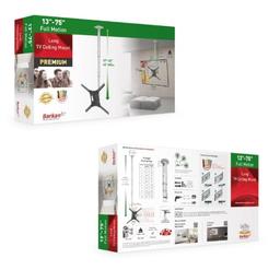 Barkan Long TV Ceiling Mount  Full Motion 13-75 Inch