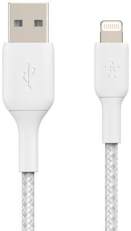 Belkin BOOST↑CHARGE™ Braided USB-A to Lightning Cable - White (1M)