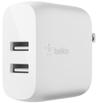 Belkin BoostCharge Dual USB-A 24W Wall Charger - White
