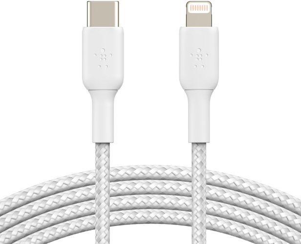 Belkin BOOST↑CHARGE™ Braided USB-C to Lightning Cable - White (2M)