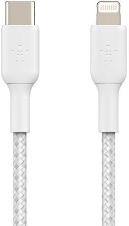 Belkin BOOST↑CHARGE™ Braided USB-C to Lightning Cable - White (1M)