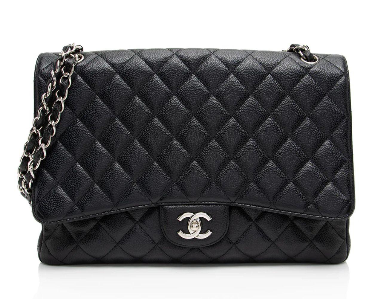 Chanel Caviar Leather Classic Maxi Single Flap Bag