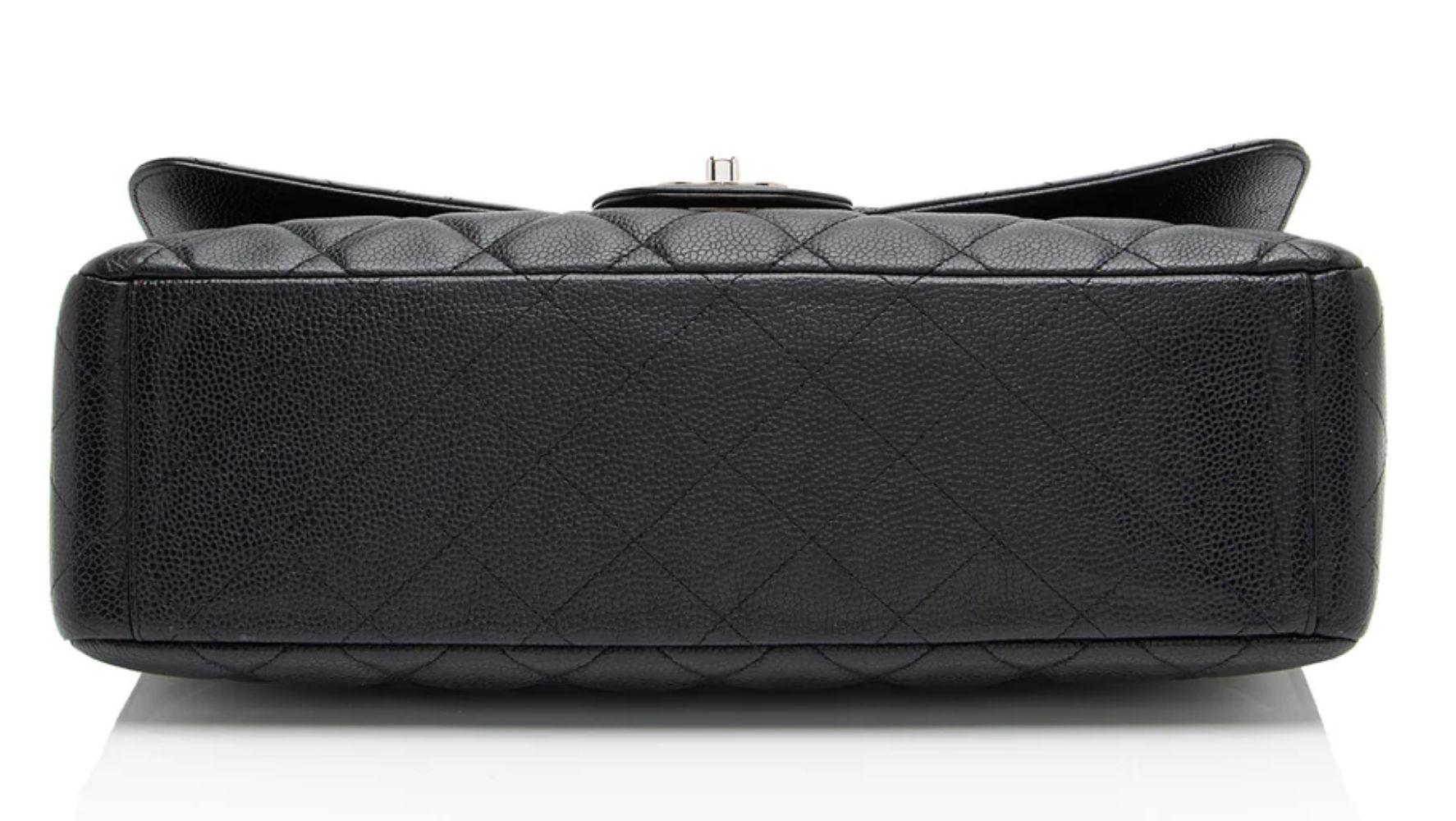Refurbished Chanel Caviar Leather Classic Maxi Single Flap Bag - Reebelo New Zealand