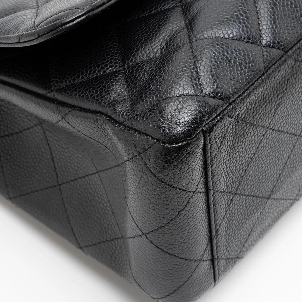 Refurbished Chanel Caviar Leather Classic Maxi Single Flap Bag - Reebelo New Zealand