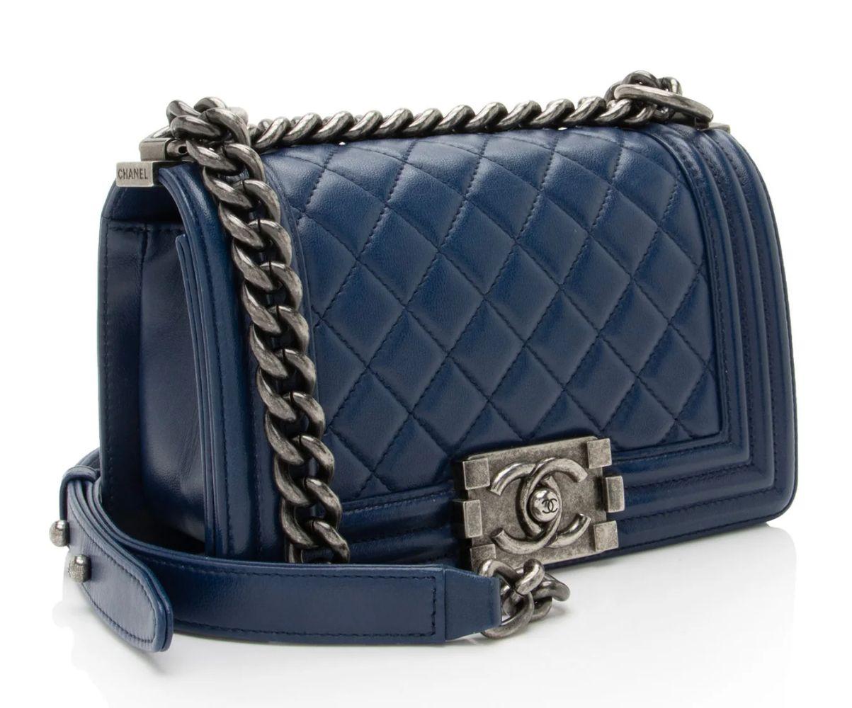Refurbished Chanel Lambskin Small Boy Bag - Reebelo New Zealand