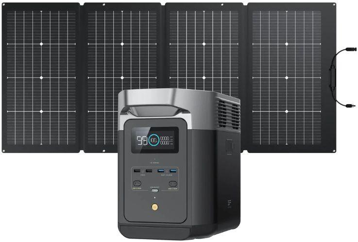 EcoFlow  Delta 2 + 220W Solar Panel Bundle - Black - Brand New