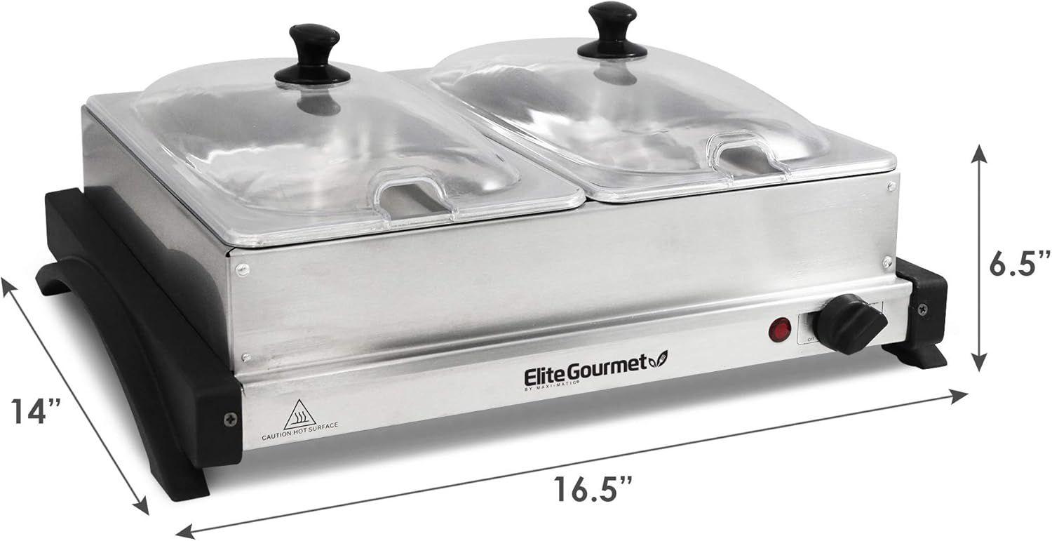 Elite Gourmet Dual 2 x 2.5 Qt. Trays EWM-6122