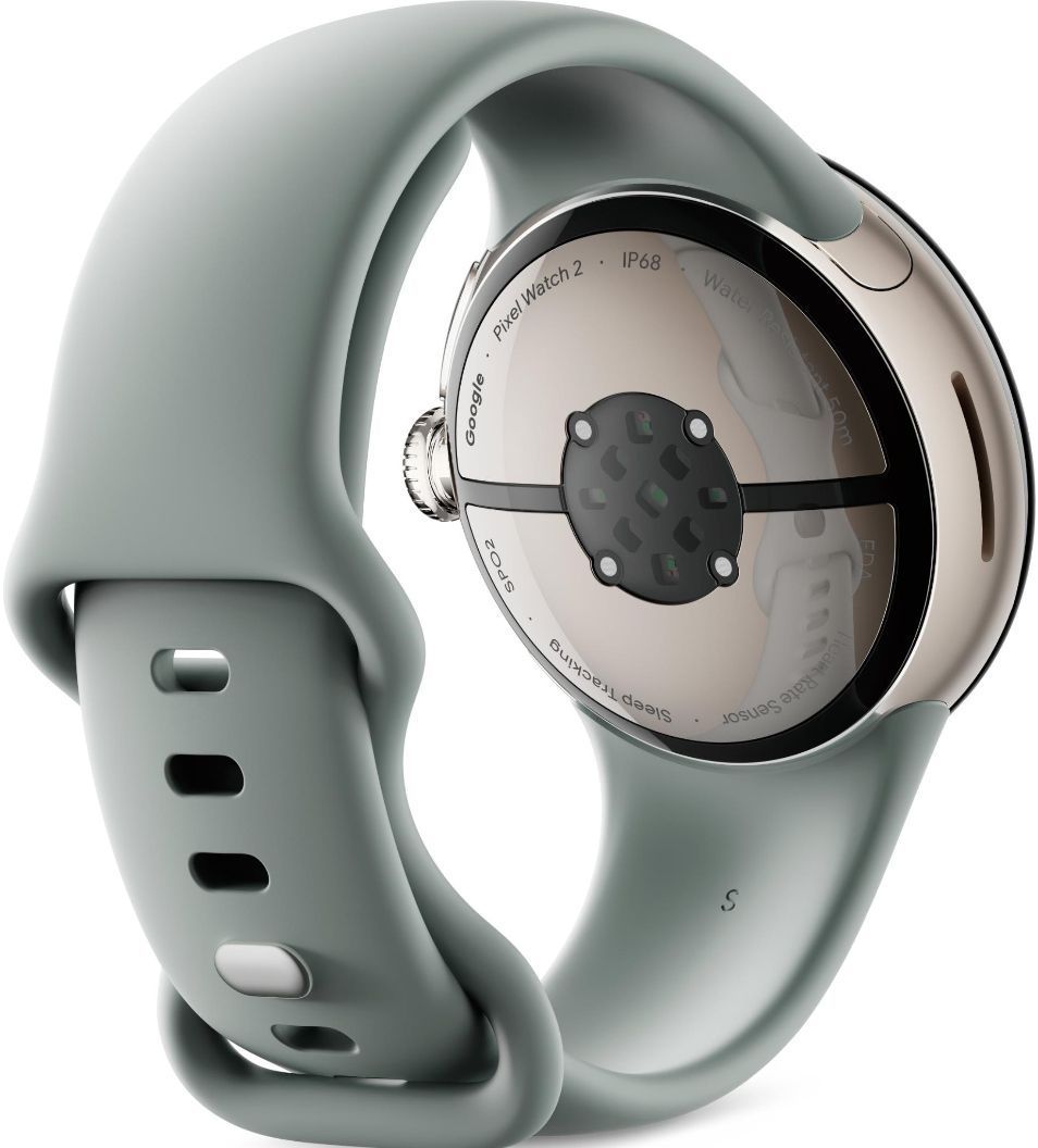 Google Pixel Watch 2 (Bluetooth) - 32GB - 1.2 inch - Champagne Gold Aluminum Case with Hazel Fluoroelastomer Active Band